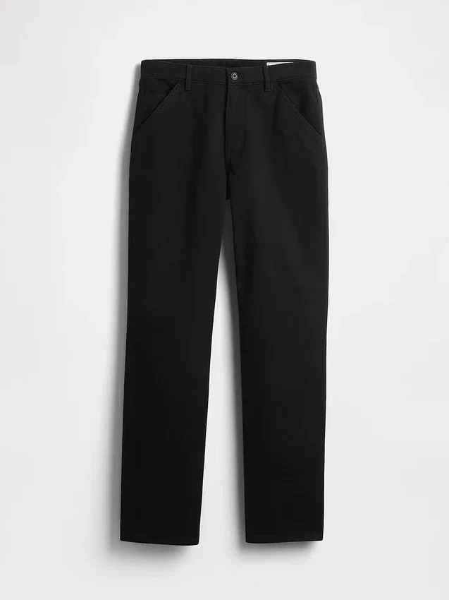 Pantalones caqui utilitarios de corte recto y estilo relajado