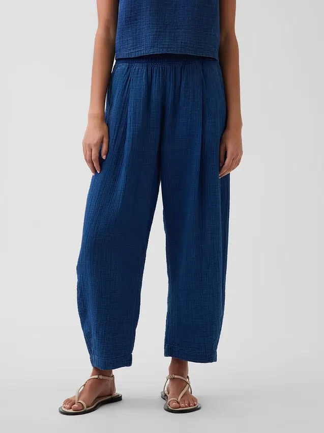 Pantalones cómodos de mezclilla de gasa de algodón