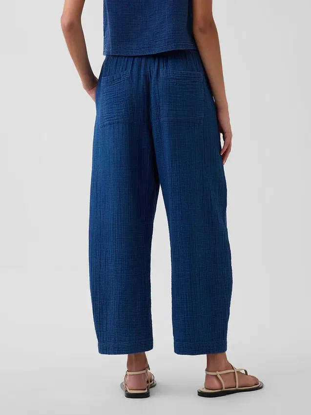 Pantalones cómodos de mezclilla de gasa de algodón