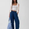 Pantalones cómodos de mezclilla de gasa de algodón