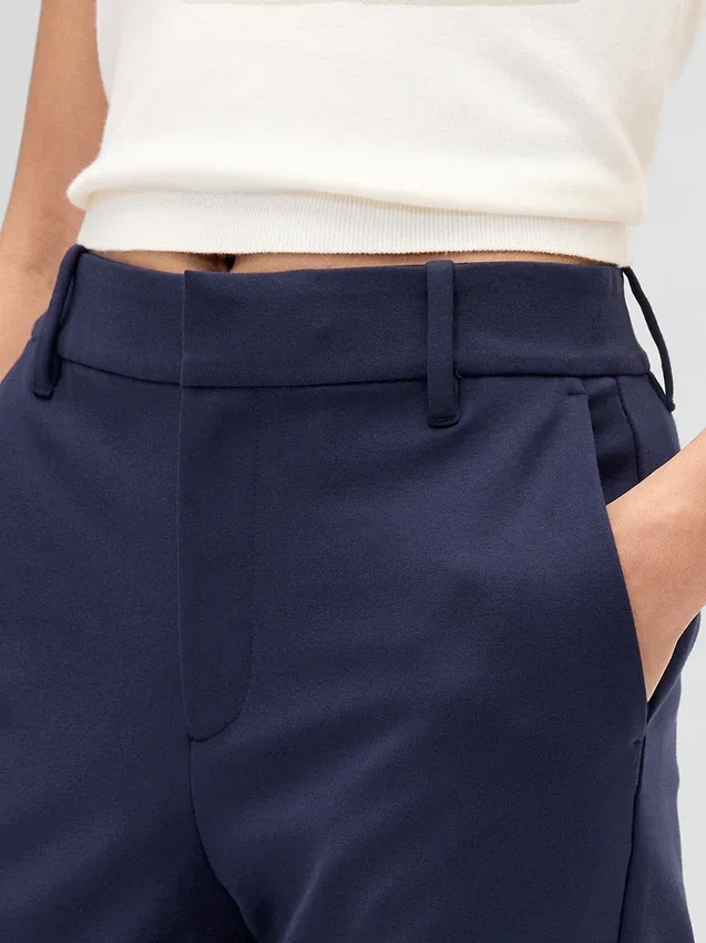 Pantalones cortos ajustados de doble tejido y talle alto