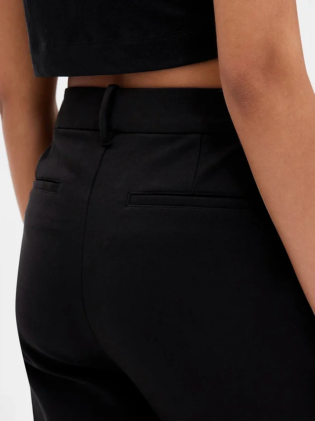 Pantalones cortos ajustados de doble tejido y talle alto