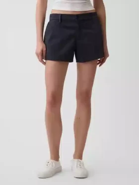 Pantalones cortos caqui de talle medio