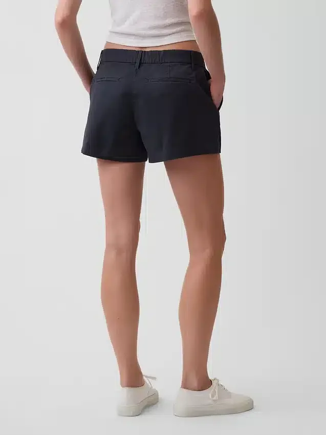 Pantalones cortos caqui de talle medio
