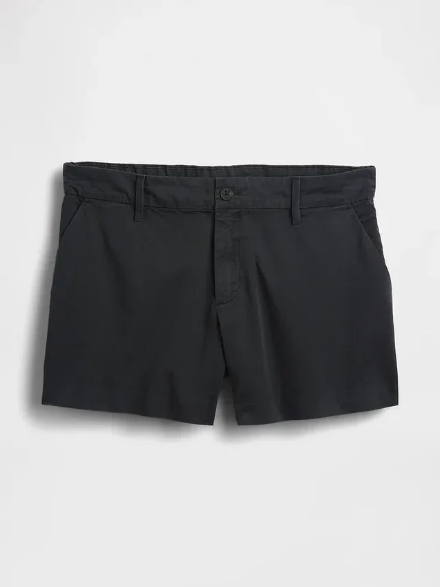 Pantalones cortos caqui de talle medio