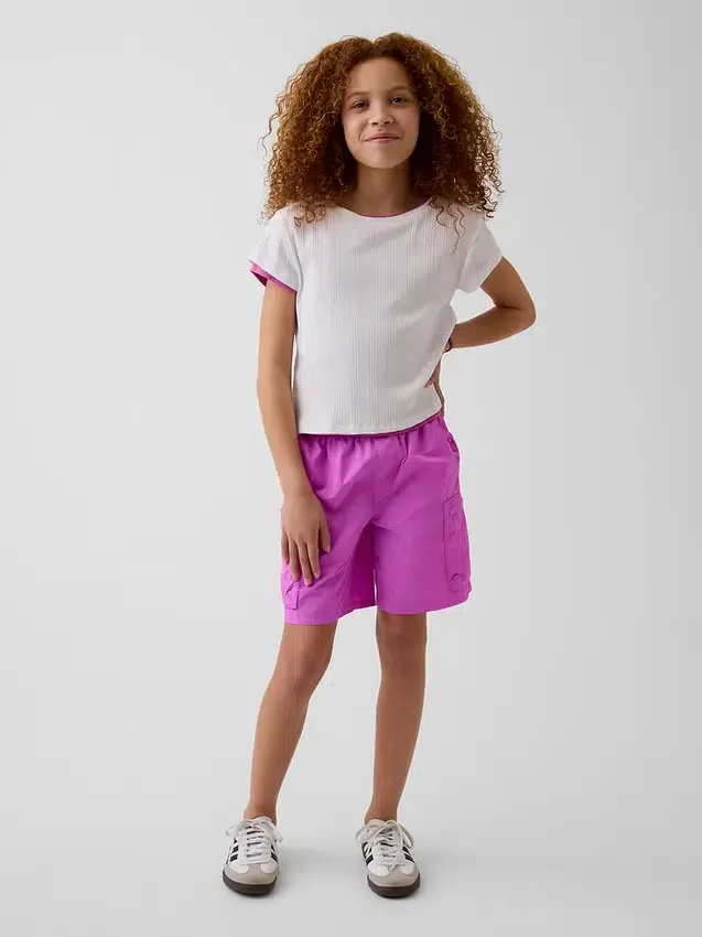 Pantalones cortos cargo holgados de secado rápido para niños