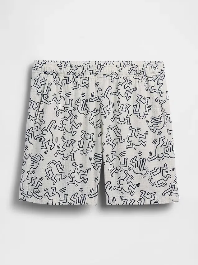 Pantalones cortos cómodos con textura de Keith Haring