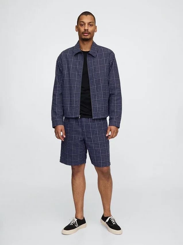 Pantalones cortos cómodos de lino y algodón de 9"