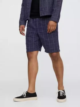 Pantalones cortos cómodos de lino y algodón de 9″