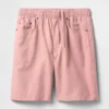 Pantalones cortos cómodos de lino y algodón de 9"