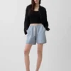 Pantalones cortos cómodos de mezcla de lino de 6"