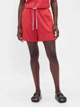 Pantalones cortos cómodos de mezcla de lino de 6″