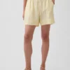 Pantalones cortos cómodos de mezcla de lino de 6"