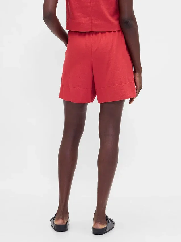 Pantalones cortos cómodos de mezcla de lino de 6"