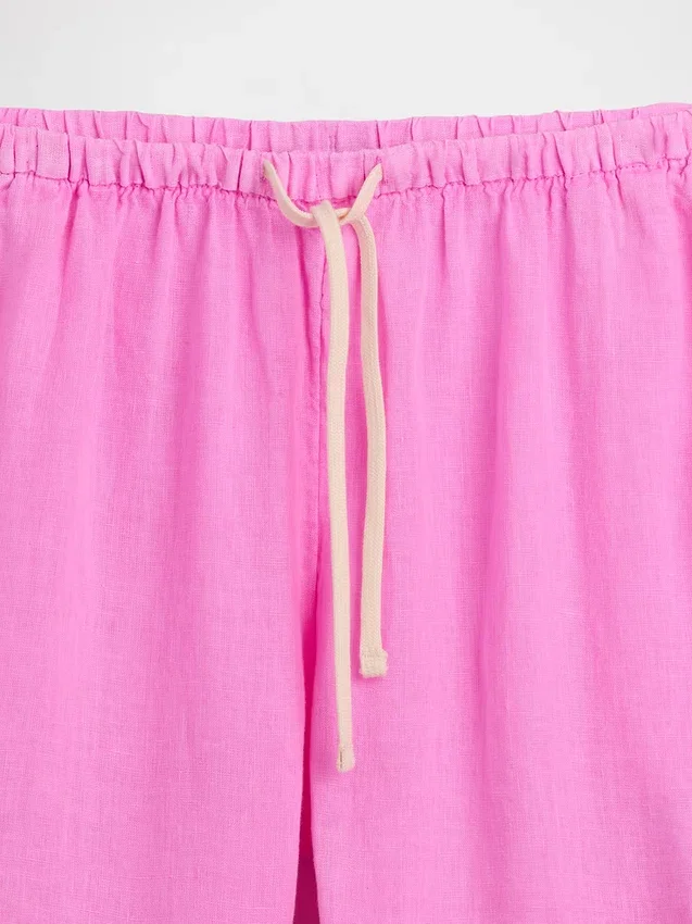 Pantalones cortos cómodos de mezcla de lino de 6"