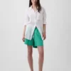 Pantalones cortos cómodos de mezcla de lino de 6"