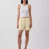Pantalones cortos cómodos de mezcla de lino de 6"