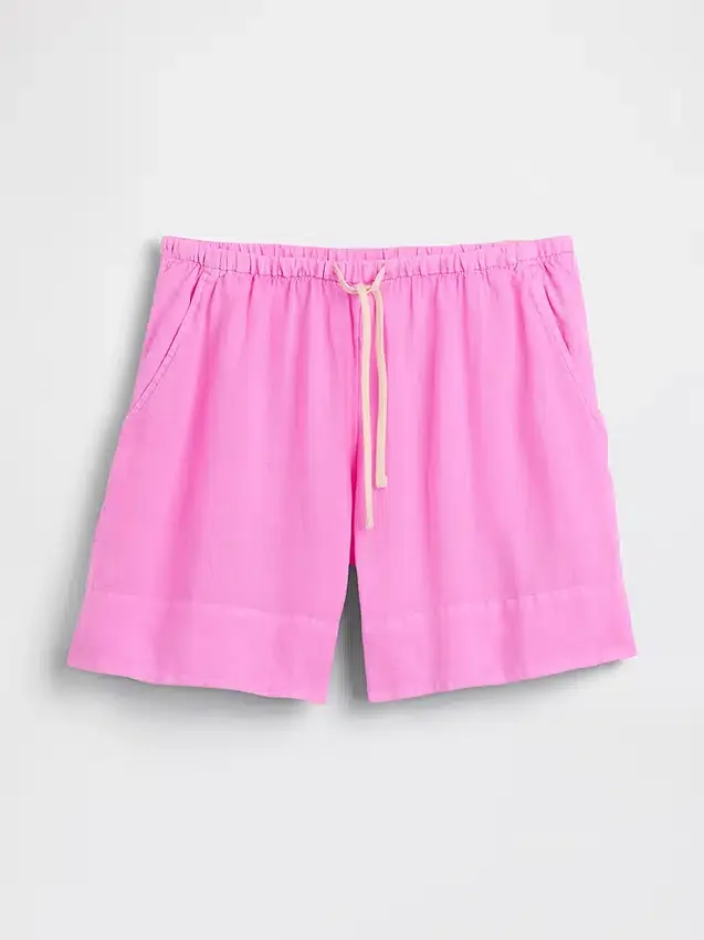 Pantalones cortos cómodos de mezcla de lino de 6"