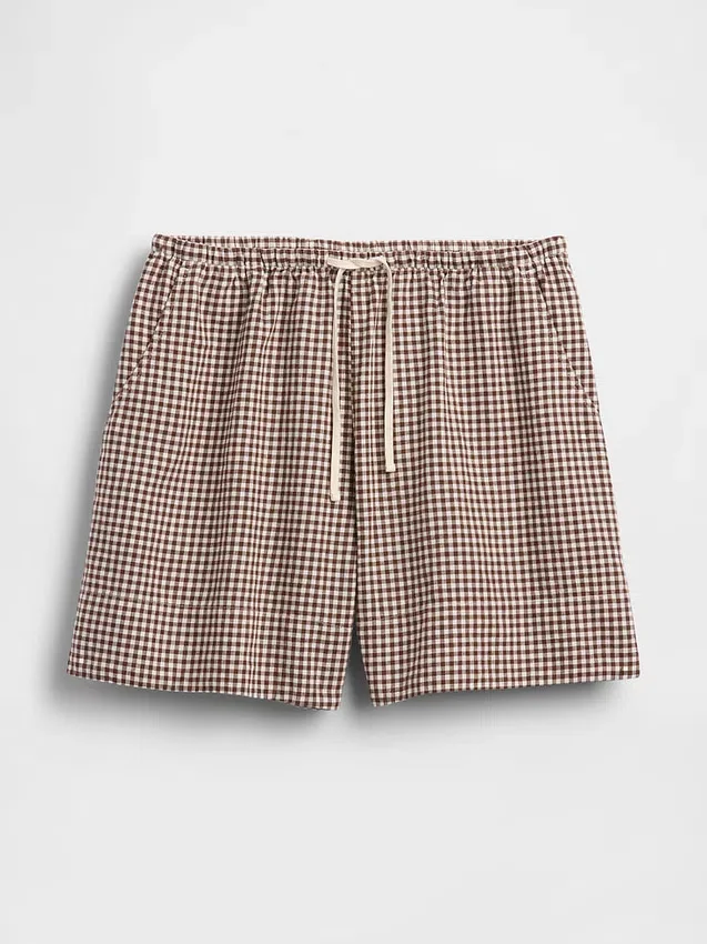 Pantalones cortos cómodos de mezcla de lino de 6"