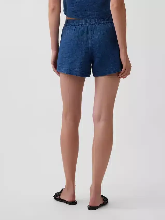 Pantalones cortos cómodos de mezclilla de gasa de algodón de 4"