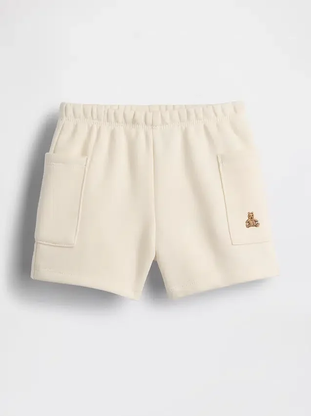 Pantalones cortos con bolsillos y diseño vintage suave para bebé