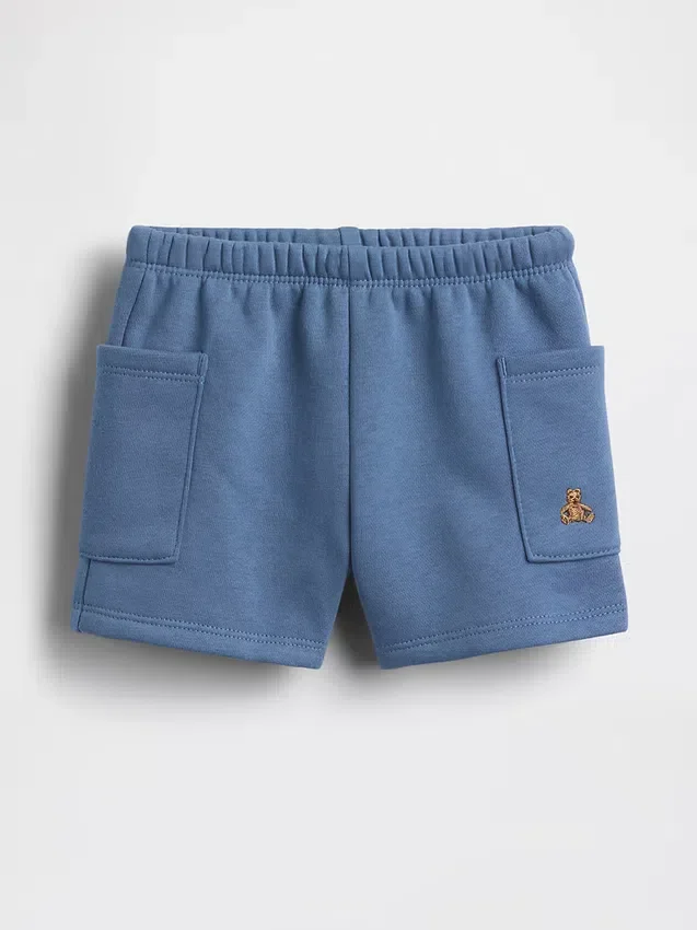 Pantalones cortos con bolsillos y diseño vintage suave para bebé