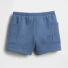 Pantalones cortos con bolsillos y diseño vintage suave para bebé