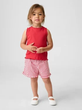 Pantalones cortos con volantes para bebés y niños, de poner sin cremallera, combinables