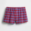 Pantalones cortos de 4" con estampado de cuadros en tela seersucker