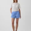 Pantalones cortos de 4" con estampado de cuadros en tela seersucker
