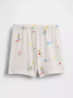 Pantalones cortos de algodón orgánico «Baby First Favorites» con osito de playa