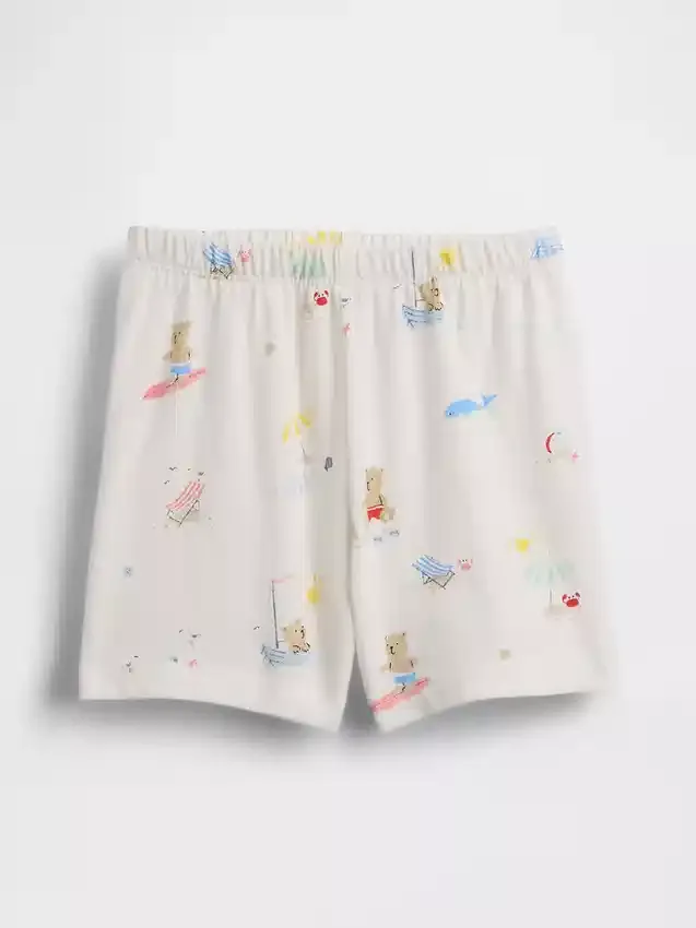 Pantalones cortos de algodón orgánico «Baby First Favorites» con osito de playa