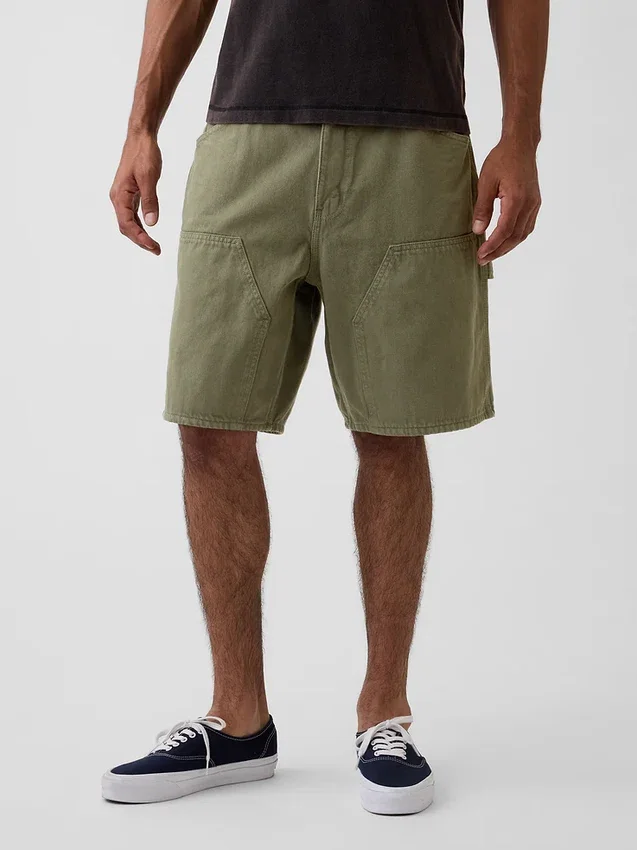 Pantalones cortos de carpintero de mezclilla holgados de 9"
