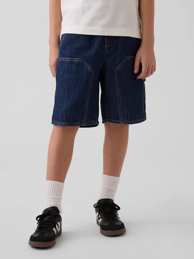 Pantalones cortos de carpintero de mezclilla holgados estilo de los 90 para niños