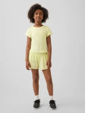 Pantalones cortos de correr para niños de secado rápido con dobladillo de mariposa