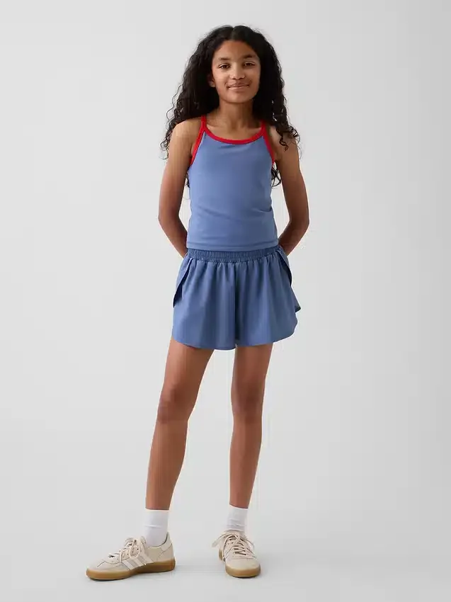 Pantalones cortos de correr para niños de secado rápido con dobladillo de mariposa