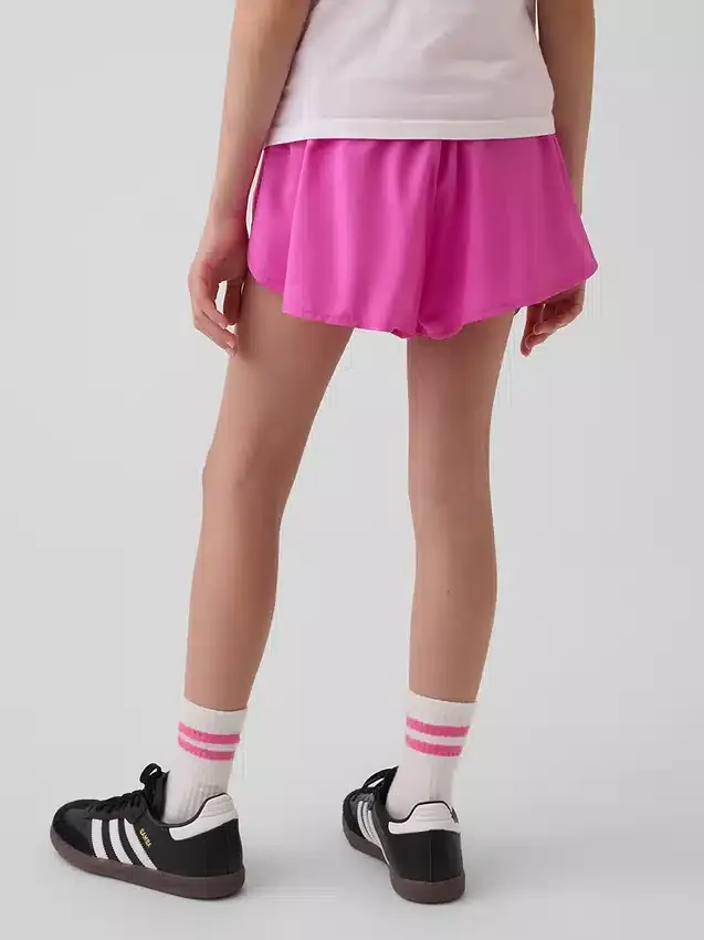 Pantalones cortos de correr para niños de secado rápido con dobladillo de mariposa