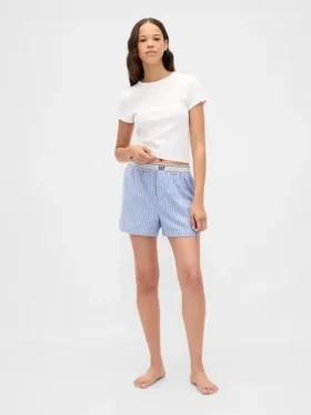 Pantalones cortos de franela con logotipo
