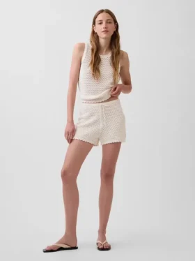 Pantalones cortos de ganchillo 100 % algodón