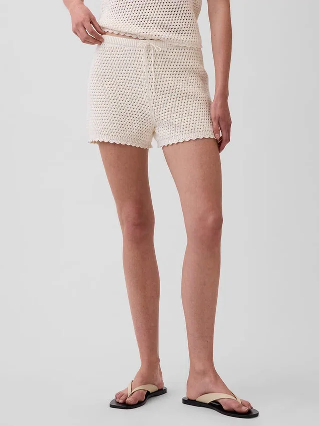 Pantalones cortos de ganchillo 100 % algodón