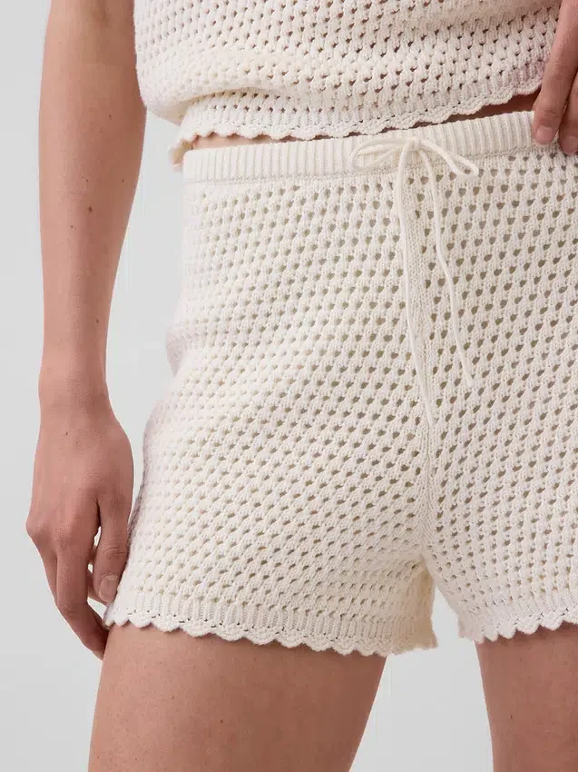 Pantalones cortos de ganchillo 100 % algodón
