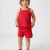 Pantalones cortos de ganchillo con dobladillo festoneado para bebés y niños