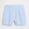 Pantalones cortos de ganchillo con dobladillo festoneado para bebés y niños