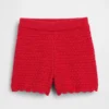 Pantalones cortos de ganchillo con dobladillo festoneado para bebés y niños