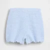 Pantalones cortos de ganchillo con dobladillo festoneado para bebés y niños