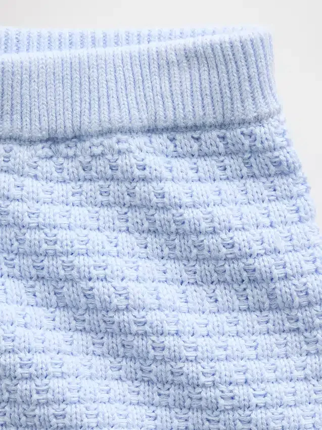 Pantalones cortos de ganchillo con dobladillo festoneado para bebés y niños