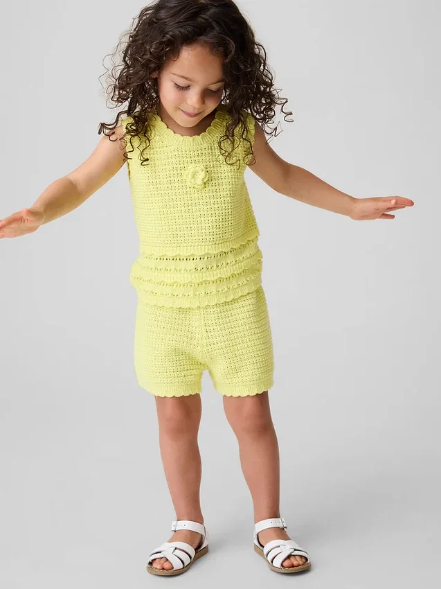 Pantalones cortos de ganchillo para bebés y niños