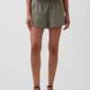 Pantalones cortos de gasa de algodón de talle medio de 4"