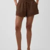 Pantalones cortos de gasa de algodón de talle medio de 4"