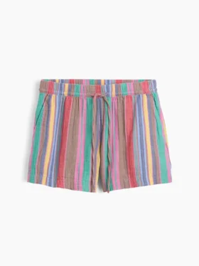 Pantalones cortos de gasa de algodón de talle medio de 4″